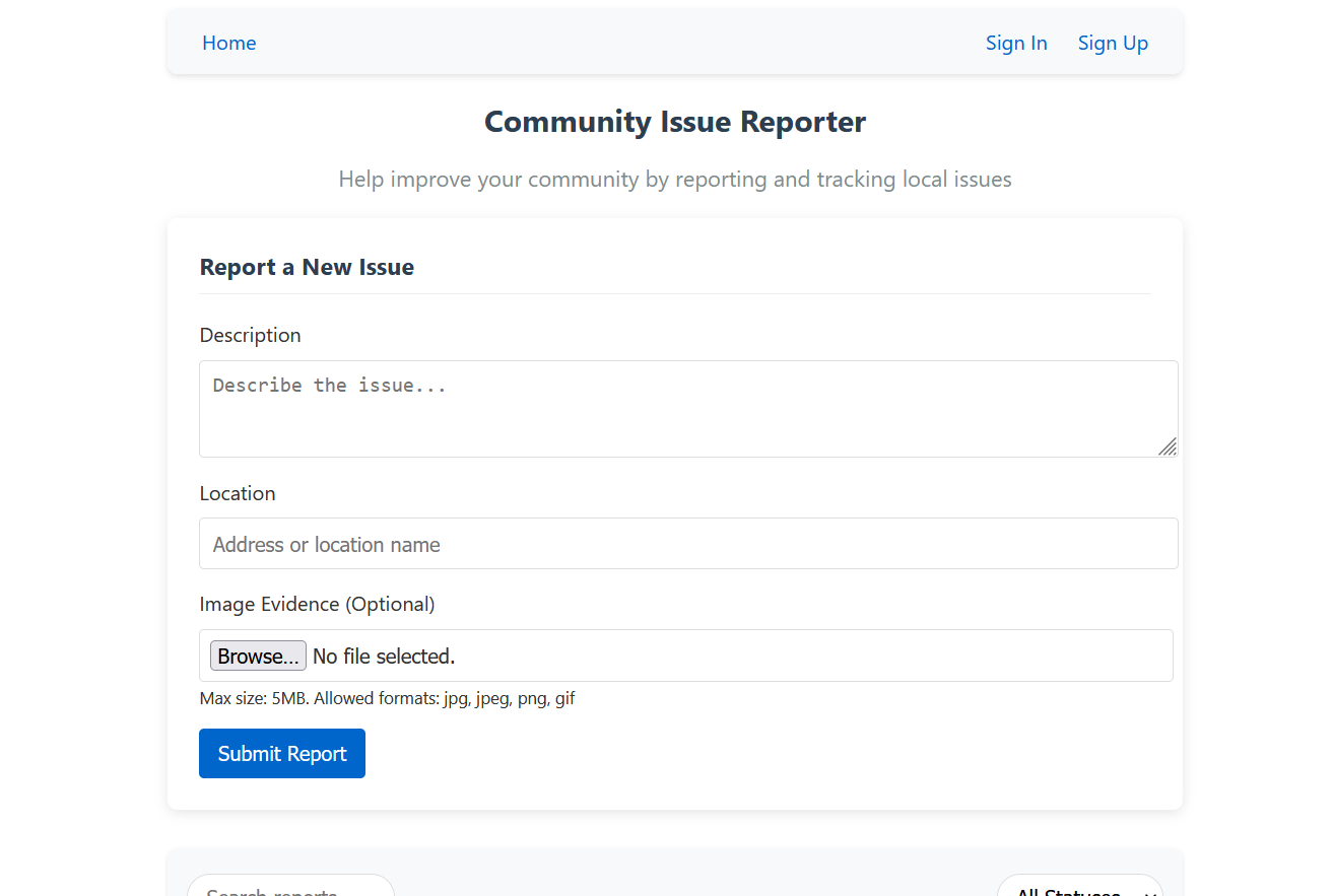 Complaint Tracking System Screenshot